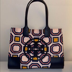 Donated! 🥰 Tory Burch Pink and Blue Geometric Ella Tote